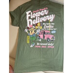 NEW Men's SMALL Open 925 Green Cotton T-shirt  NWOT Dank Frank's Flower Delivery